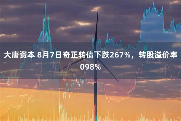 大唐资本 8月7日奇正转债下跌267%，转股溢价率098%